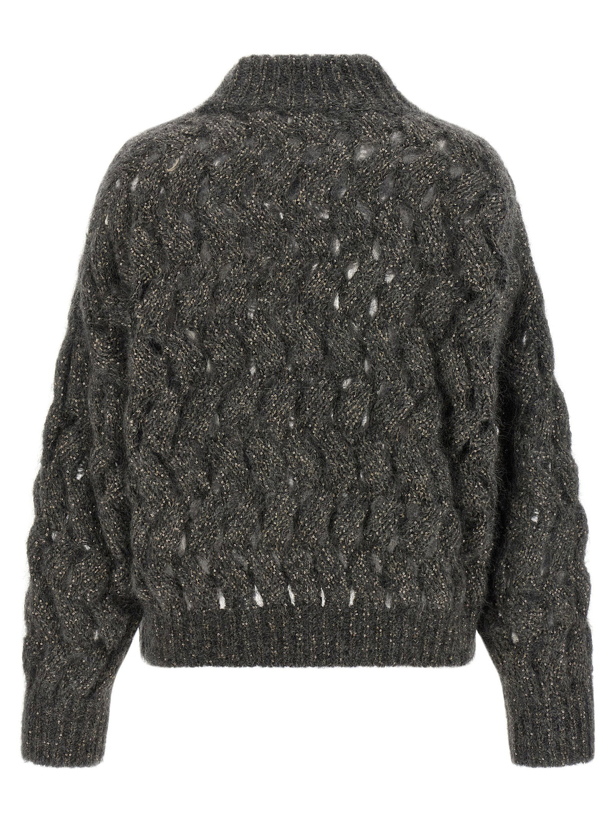 Brunello Cucinelli Dazzling Waves Sweater Gray