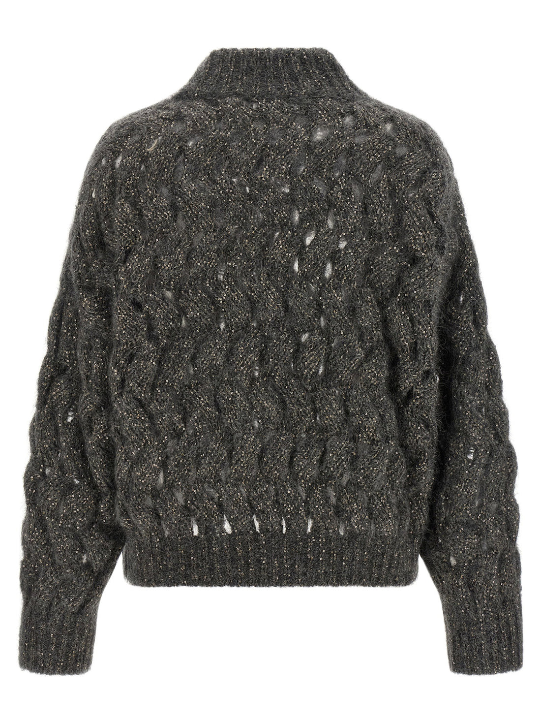 Brunello Cucinelli Dazzling Waves Sweater Gray