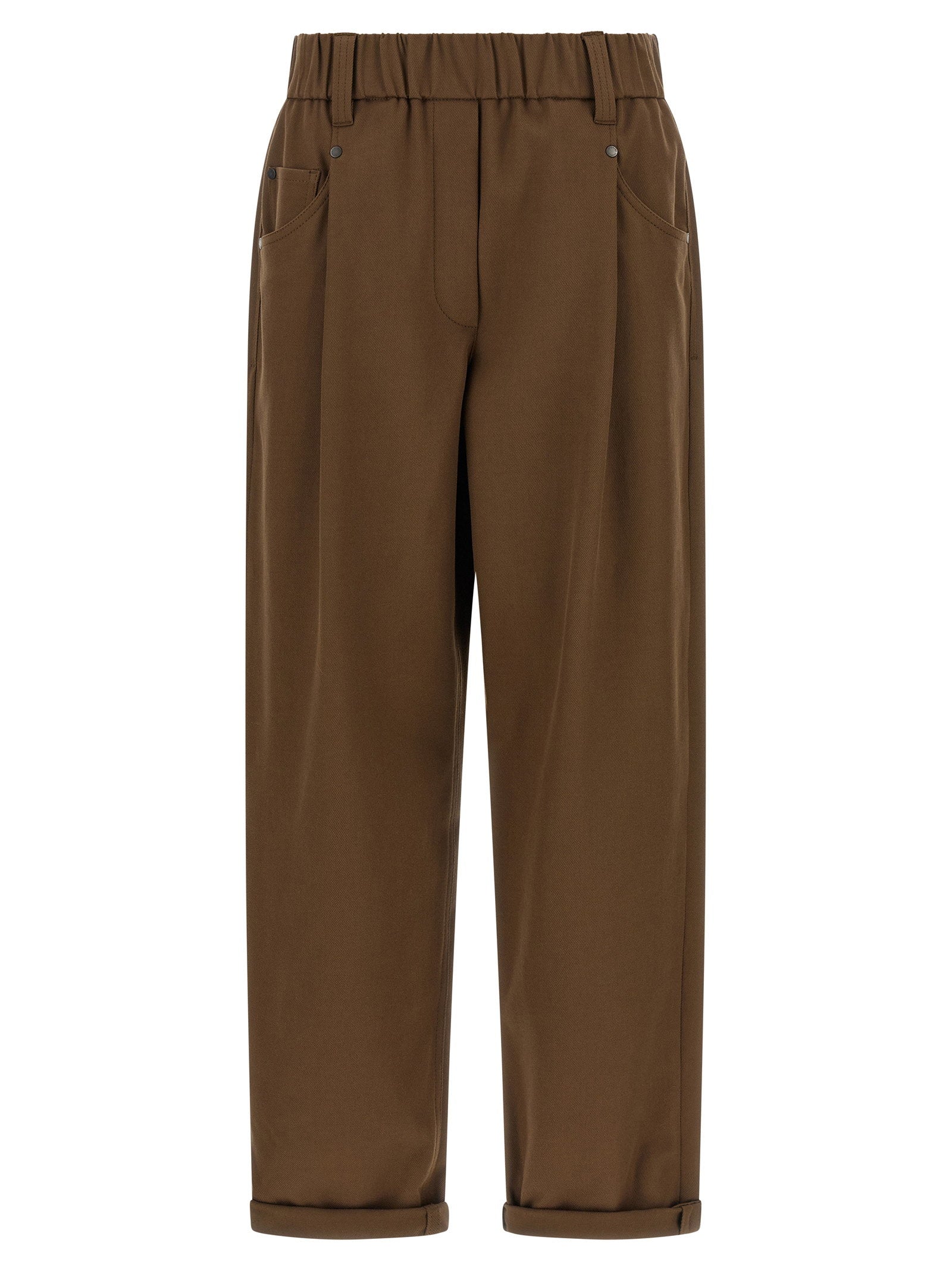 Brunello Cucinelli Baggy Pull-on Pants Brown