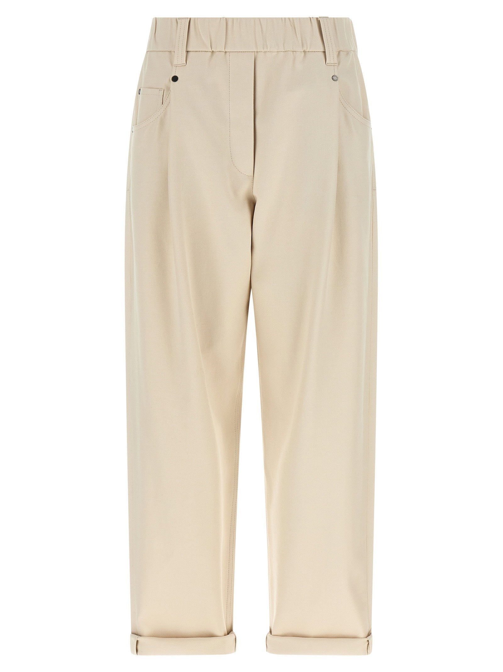 Brunello Cucinelli Baggy Pull-on Pants Beige