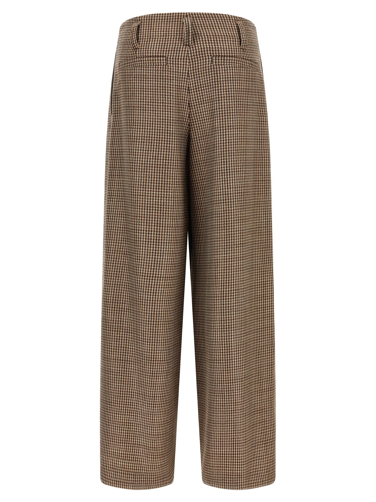 Brunello Cucinelli Prince Of Wales Lamé Pants Brown