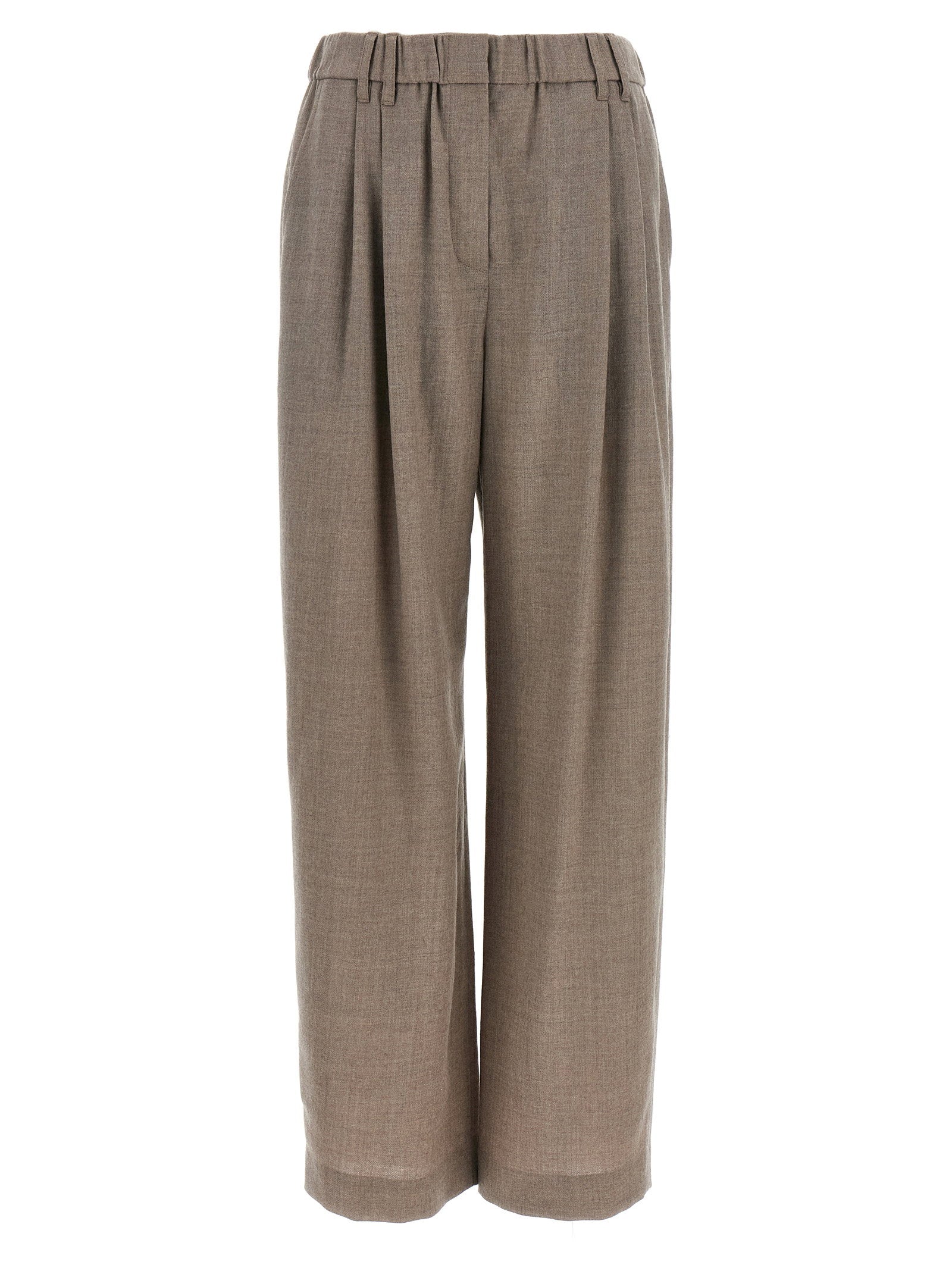 Brunello Cucinelli Light Pants With Pleats White