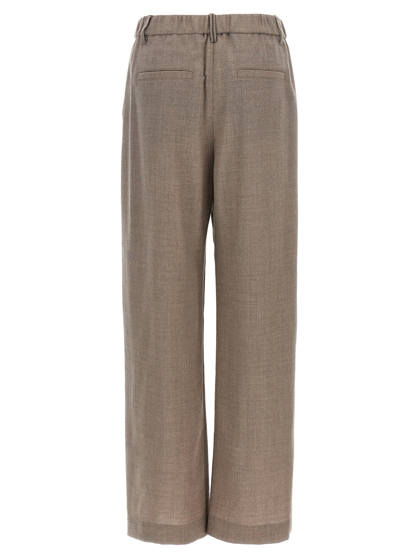 Brunello Cucinelli Light Pants With Pleats White