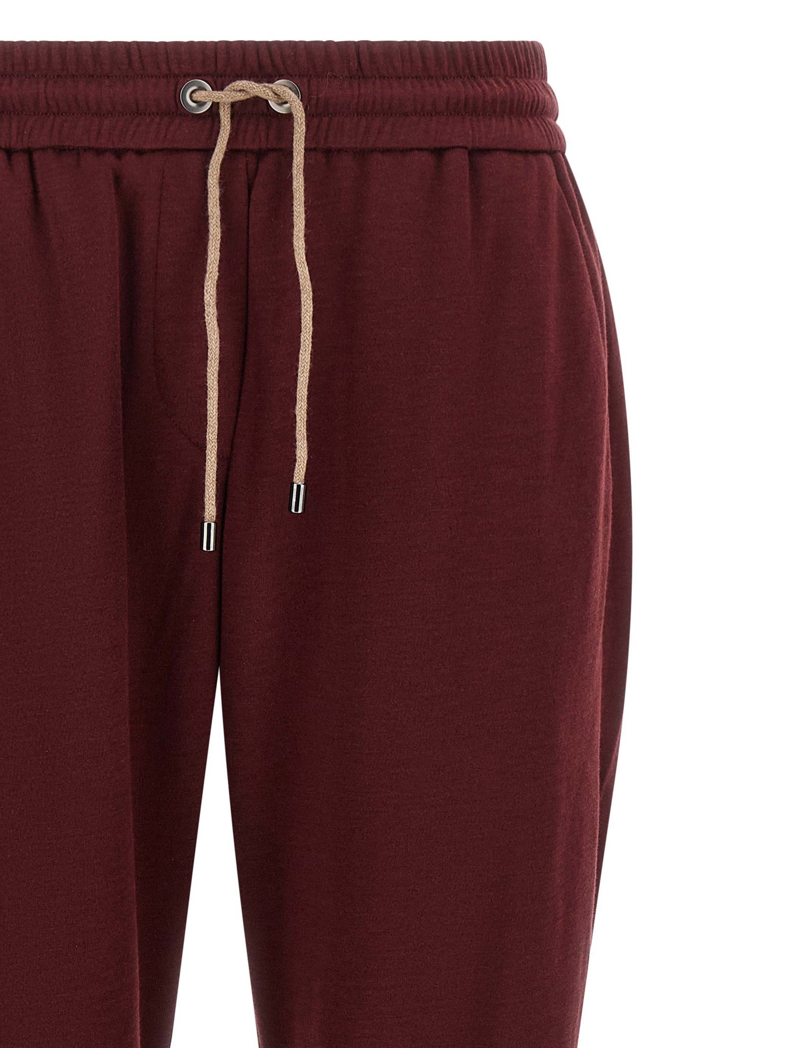 Brunello Cucinelli Track Joggers Bordeaux