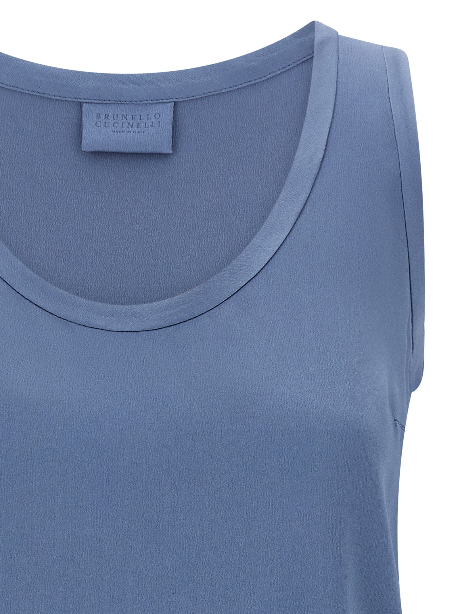 Brunello Cucinelli Satin Top Blue
