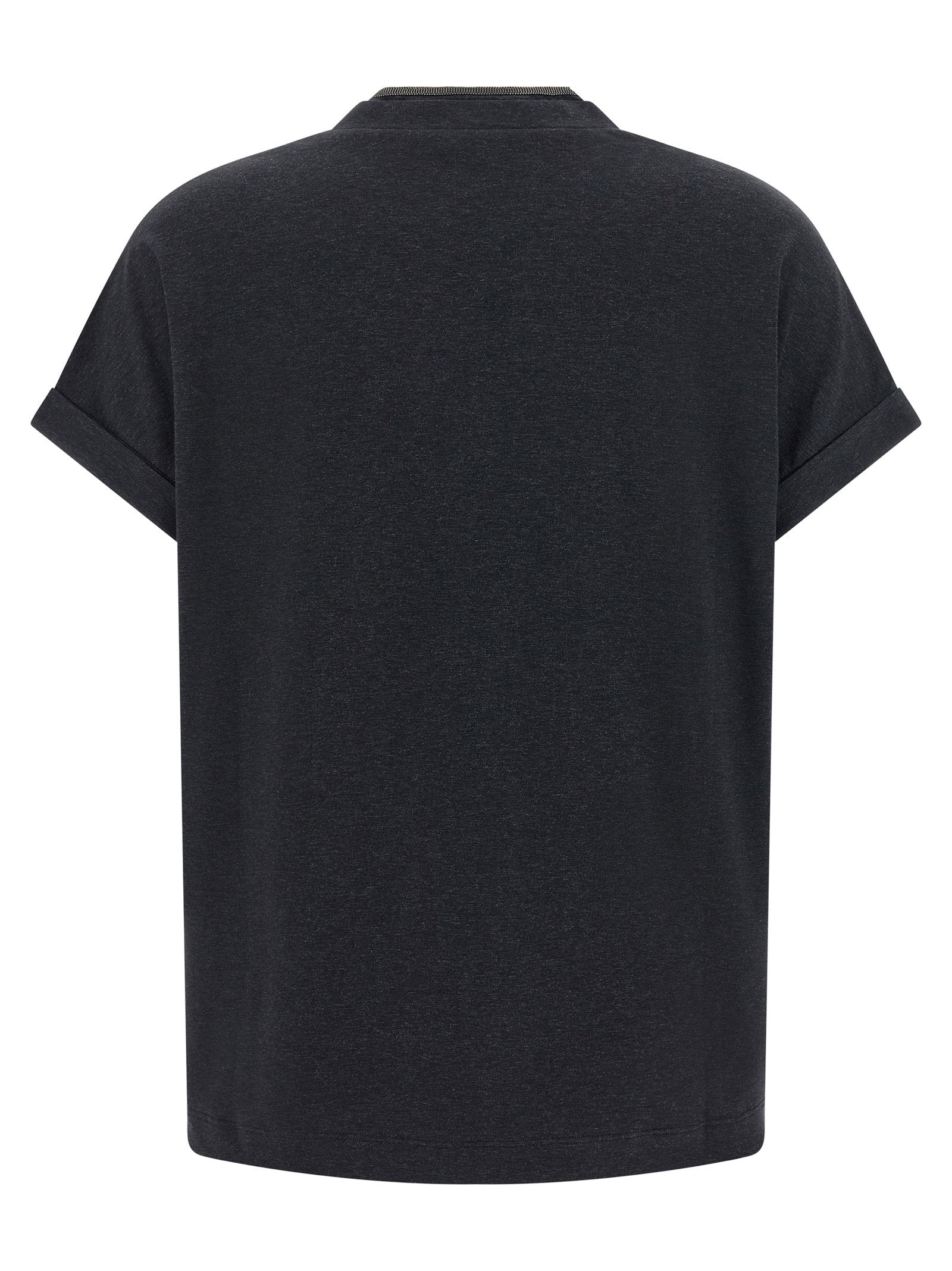 Brunello Cucinelli Shiny Trims T-shirt Gray