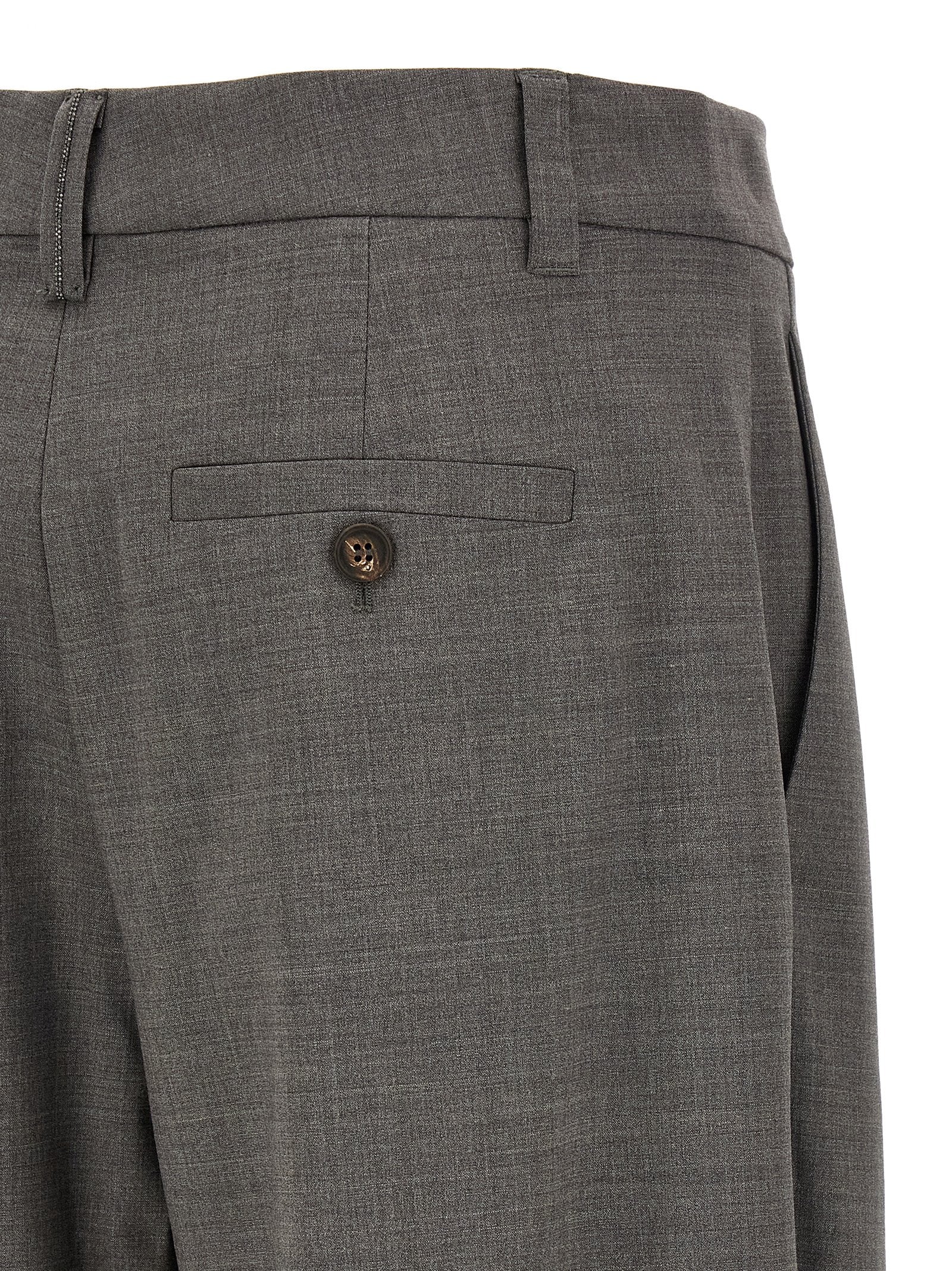 Brunello Cucinelli Wide Range Of Trousers Gray