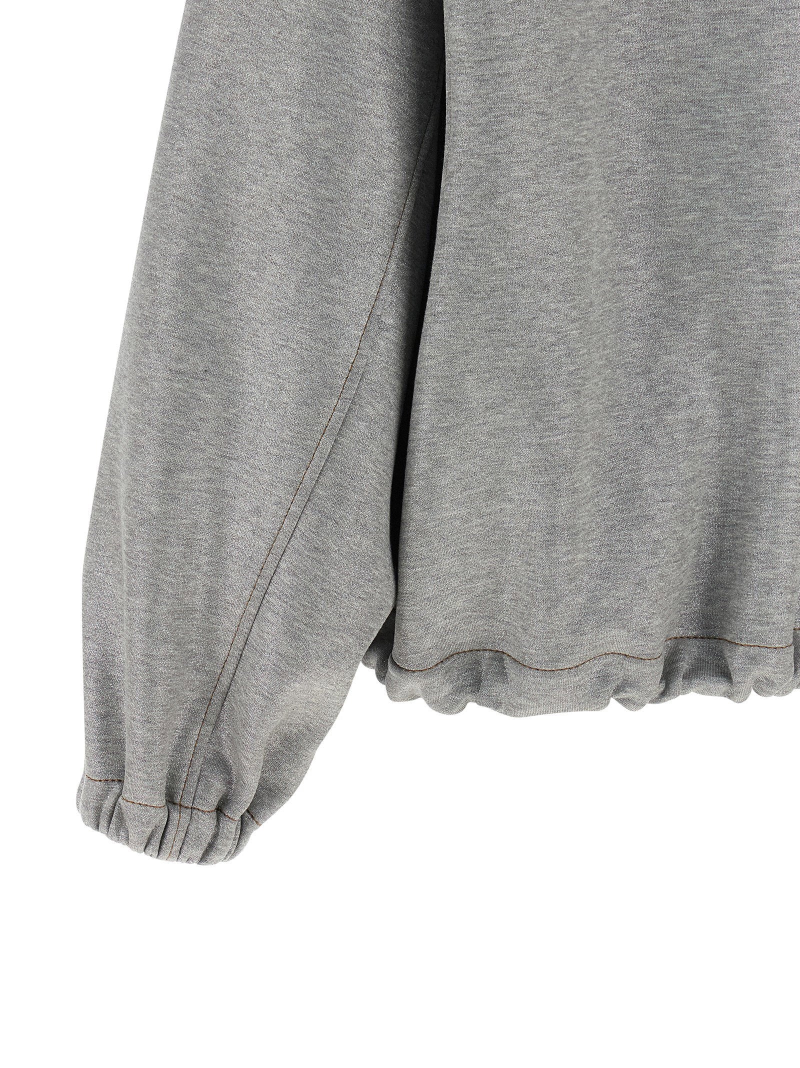 Brunello Cucinelli Shiny Zipper Pull Bomber Jacket Silver