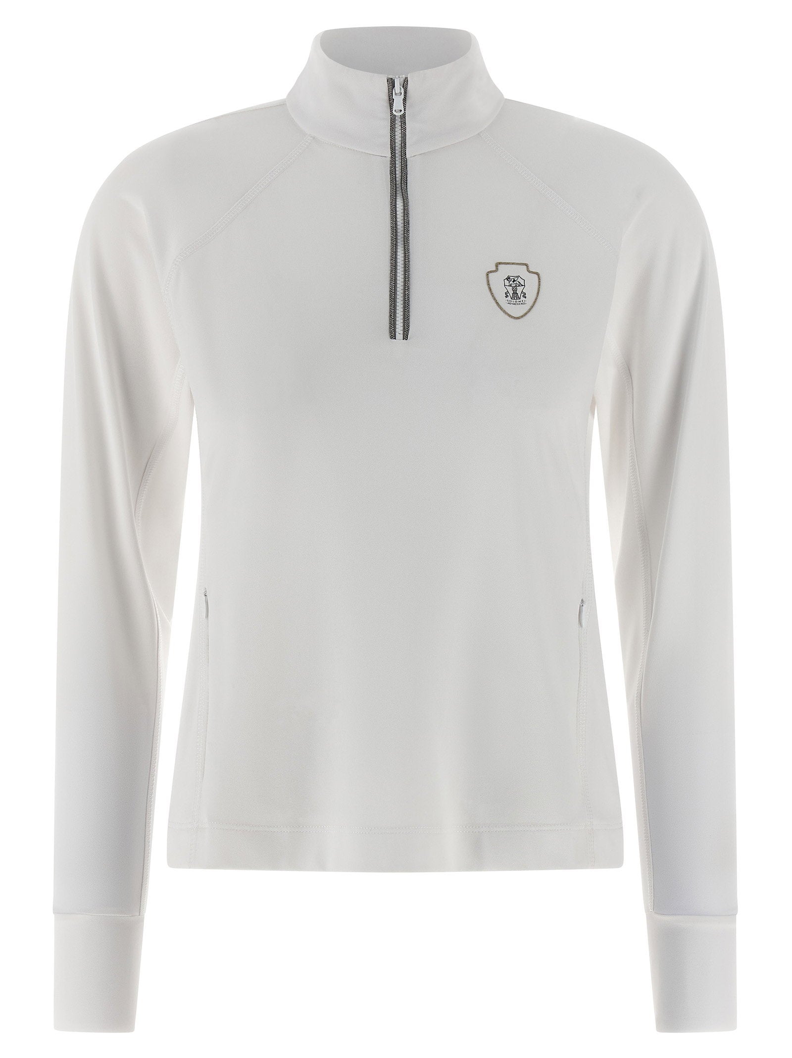 Brunello Cucinelli Precious Half Zip Sweater White