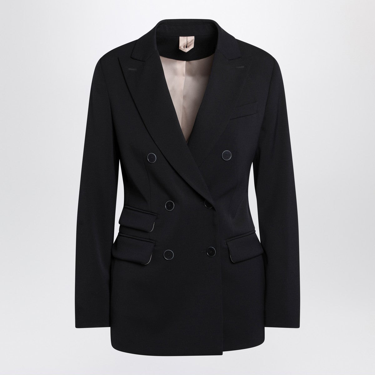 Max Mara Double-Breasted Wool Jacket Blue