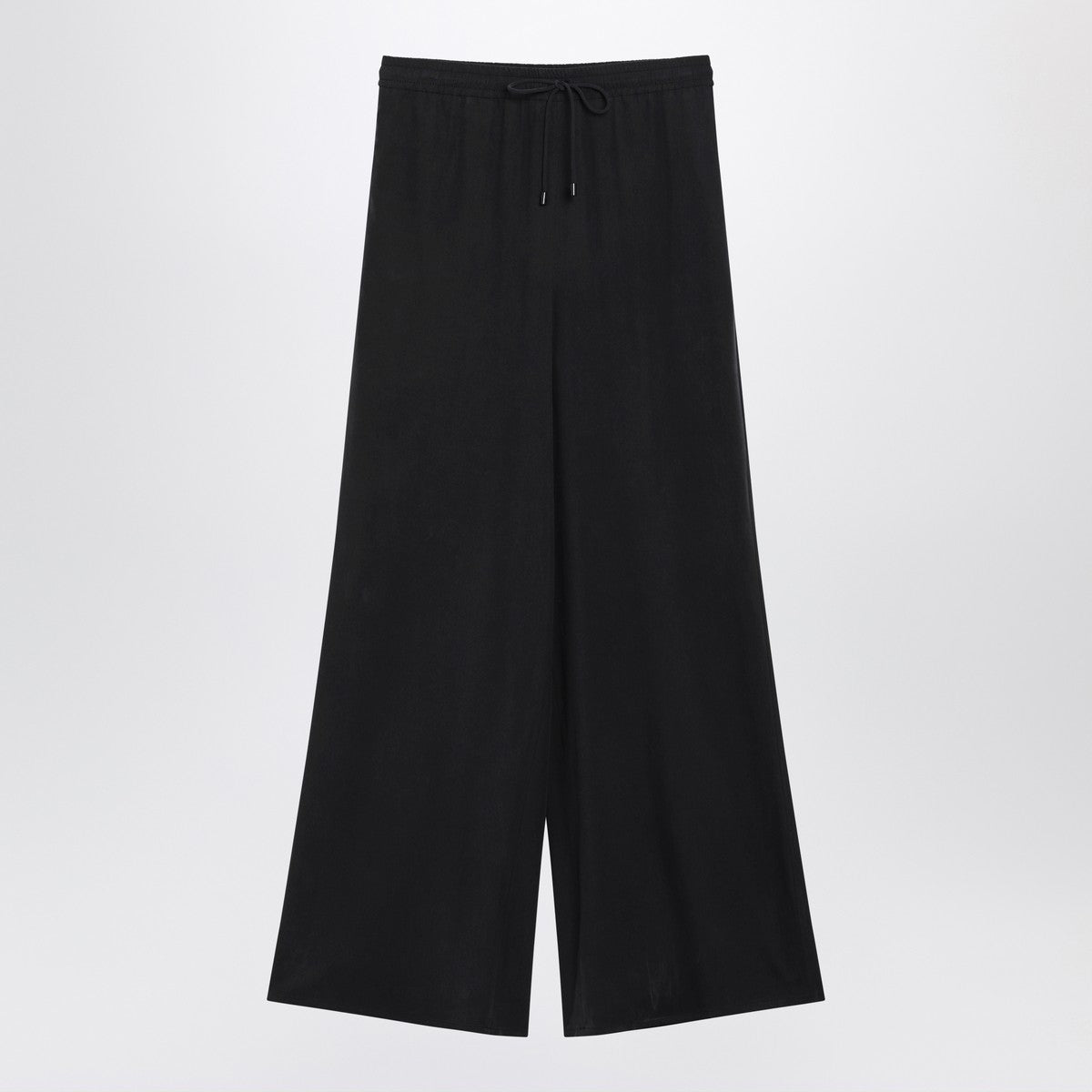 Max Mara Wide-Leg Silk Fluid Trousers Blue