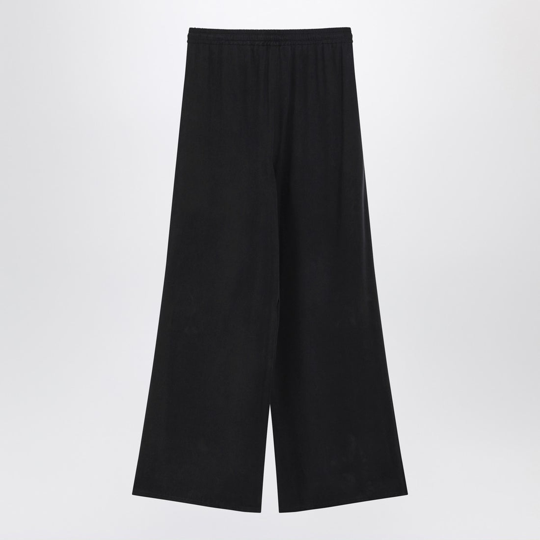 Max Mara Wide-Leg Silk Fluid Trousers Blue