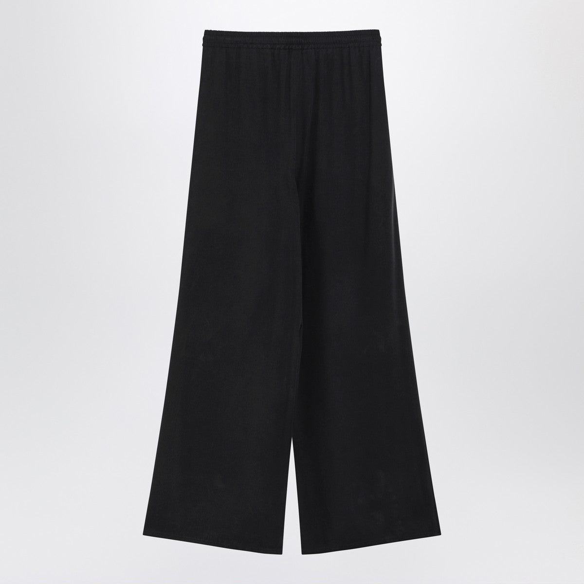 Max Mara Wide-Leg Silk Fluid Trousers Blue