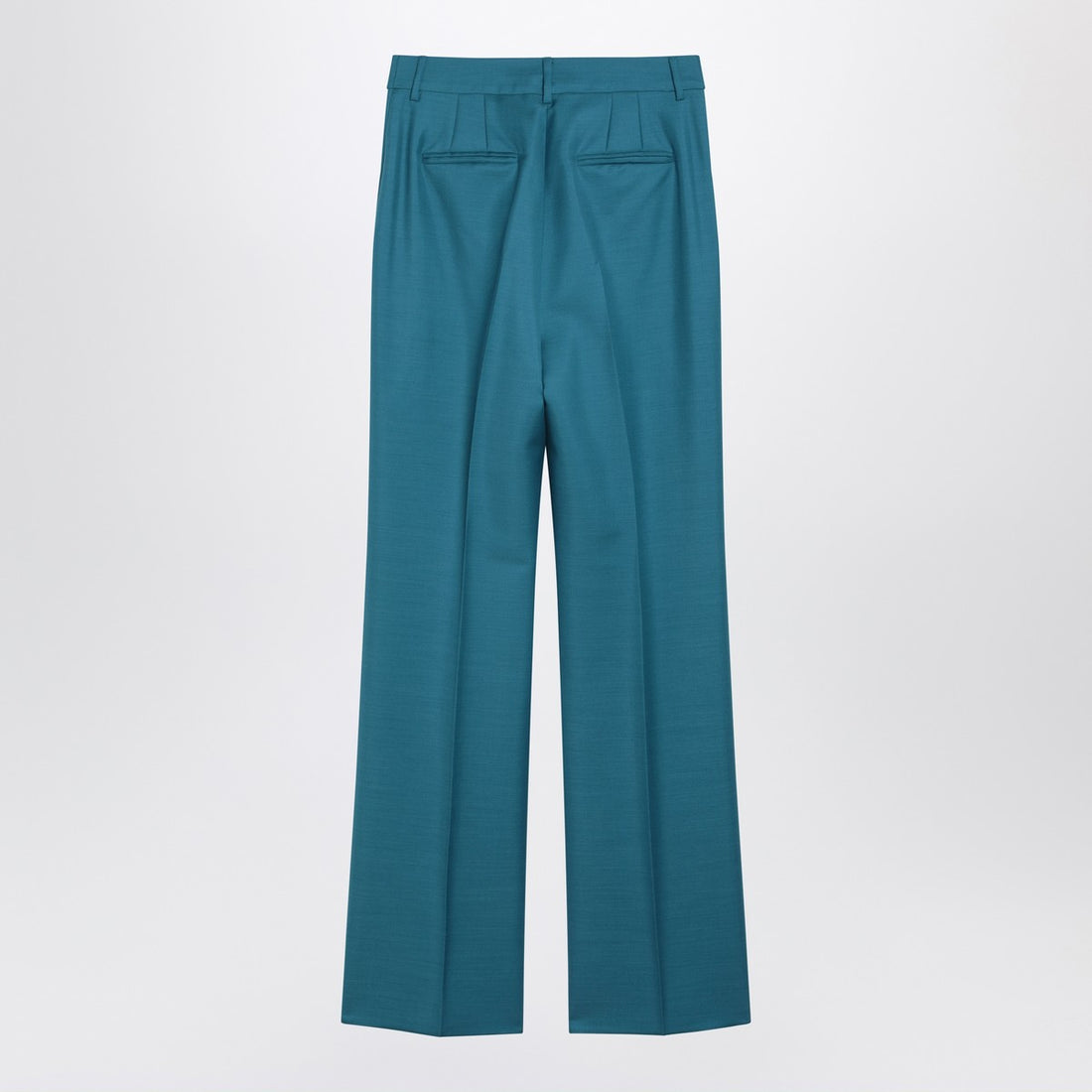 Max Mara Wool-Silk Trousers Light Blue