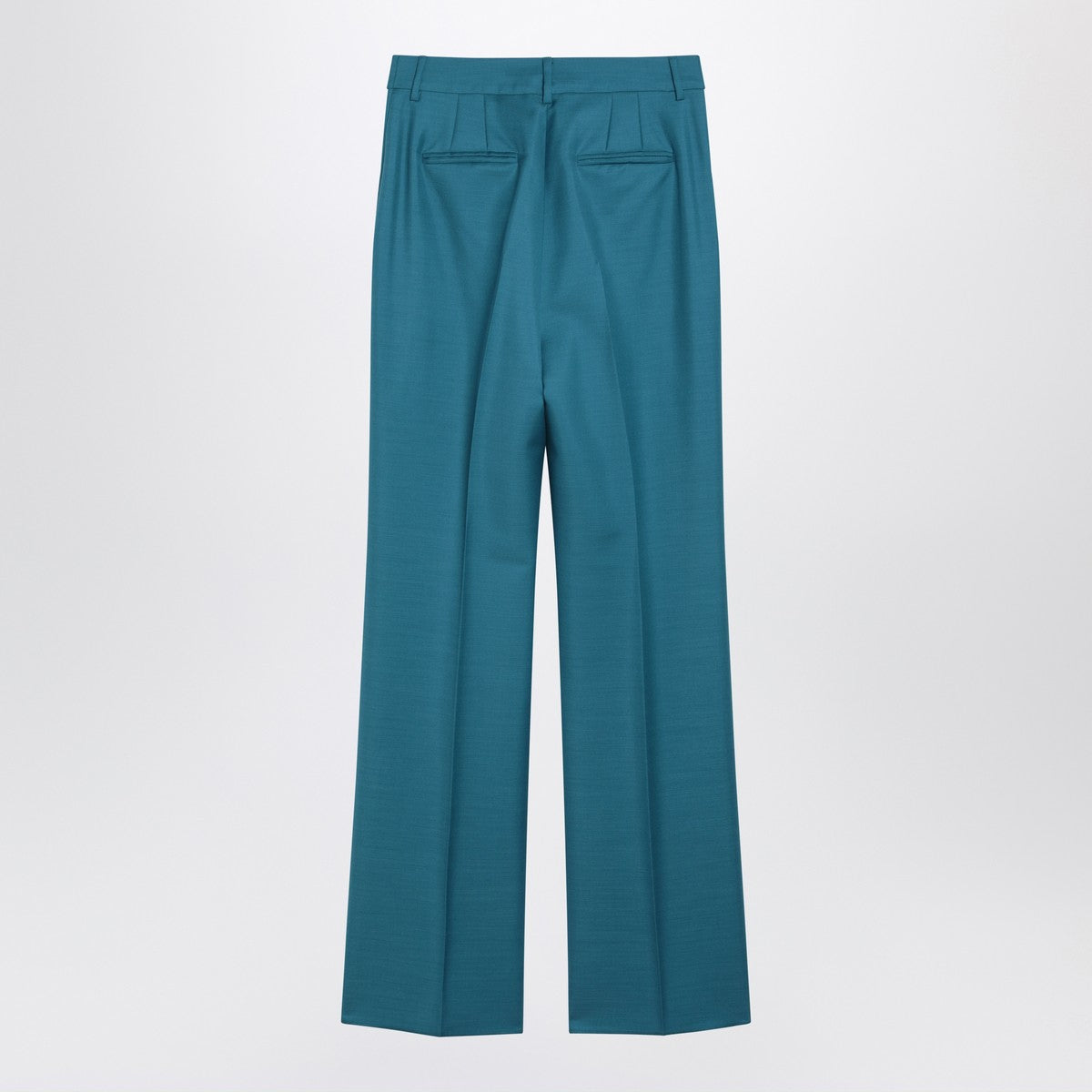Max Mara Wool-Silk Trousers Light Blue