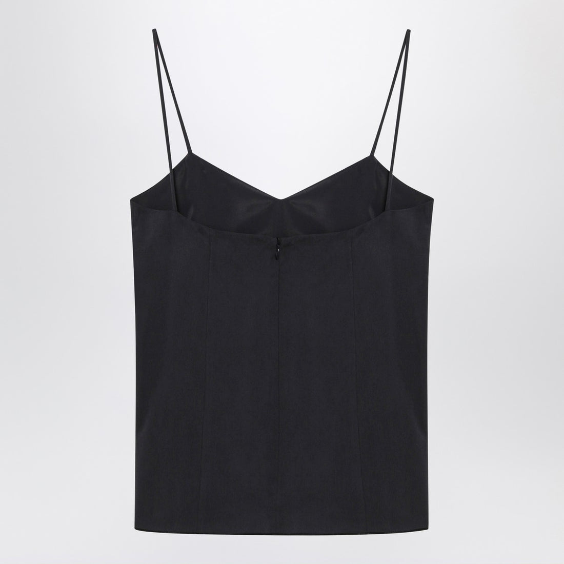 Max Mara Silk Tank Top with V-Neck Blue blue