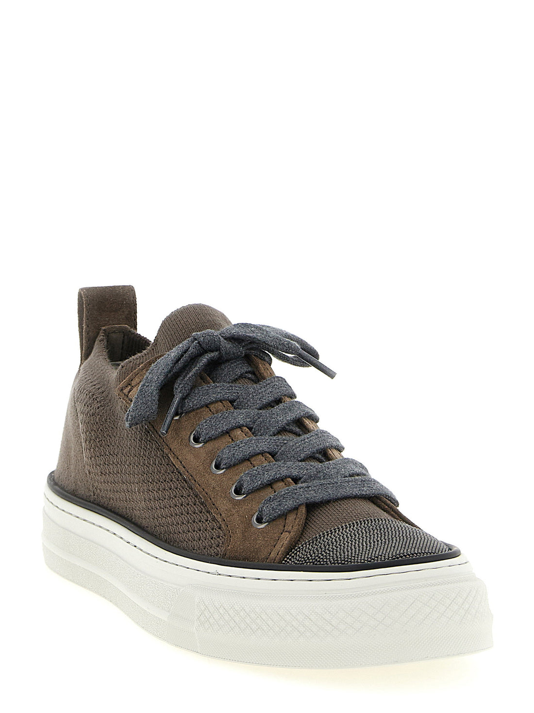 Brunello Cucinelli Monile Knit Sneakers Brown