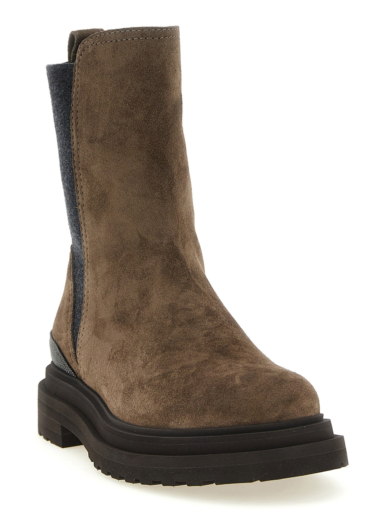 Brunello Cucinelli Precious Detail Ankle Boots Brown