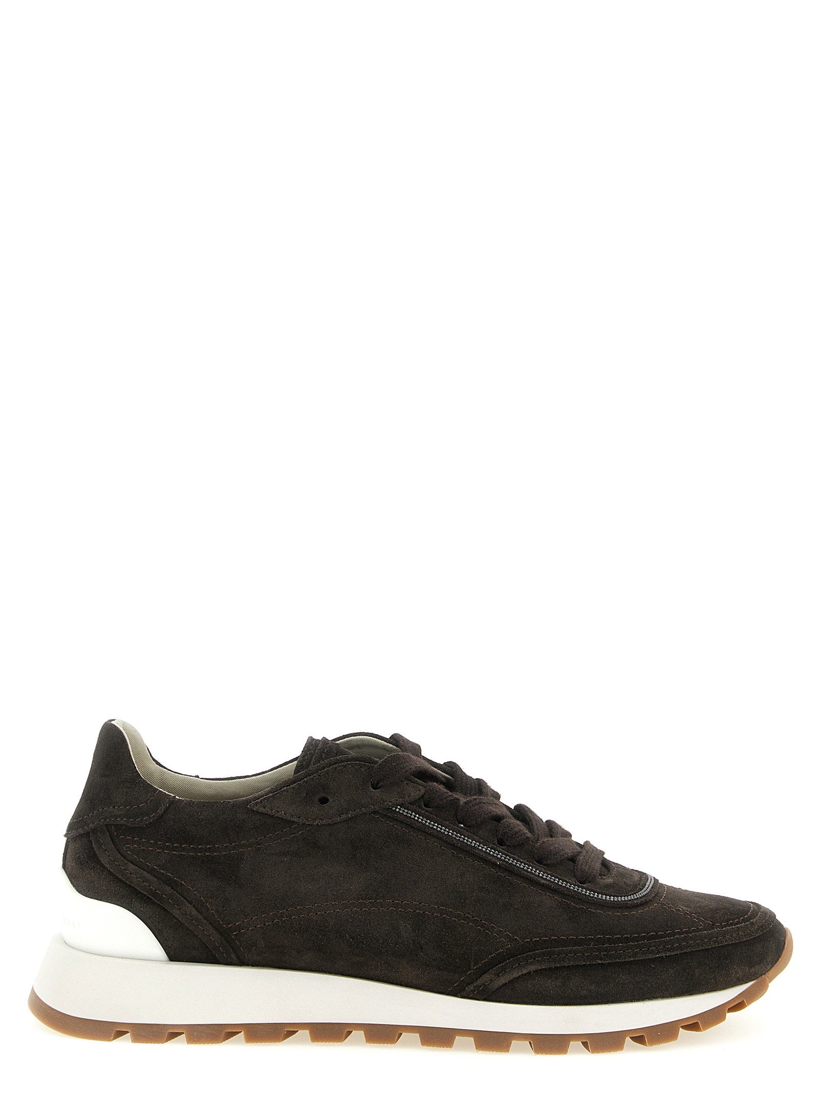 Brunello Cucinelli Monile Suede Sneakers Brown