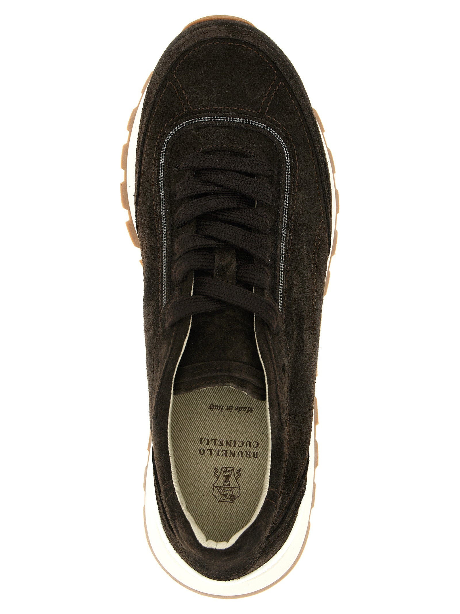 Brunello Cucinelli Monile Suede Sneakers Brown
