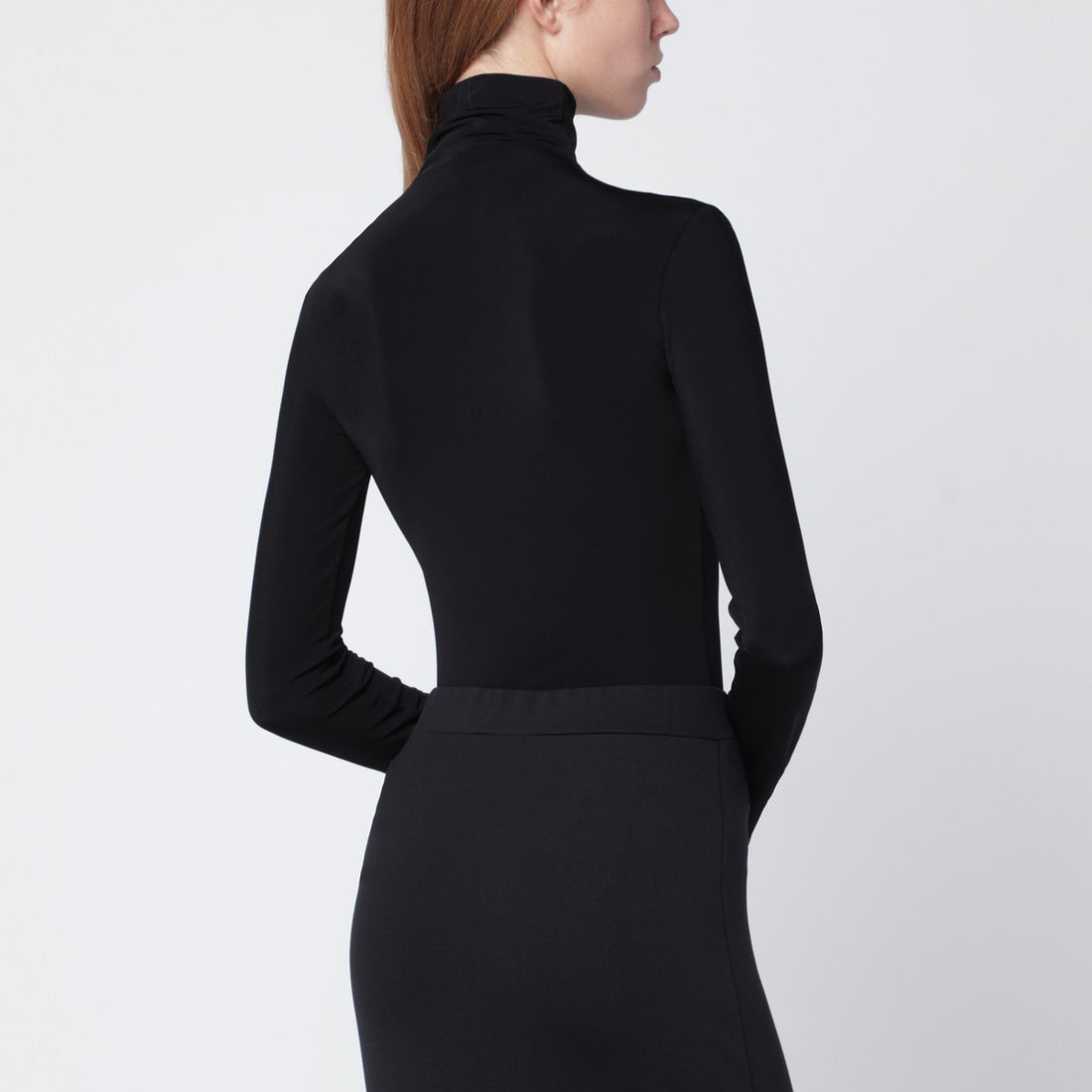 Off White Black High-Neck Viscose-Blend Top with Spray-Effect Logo Black