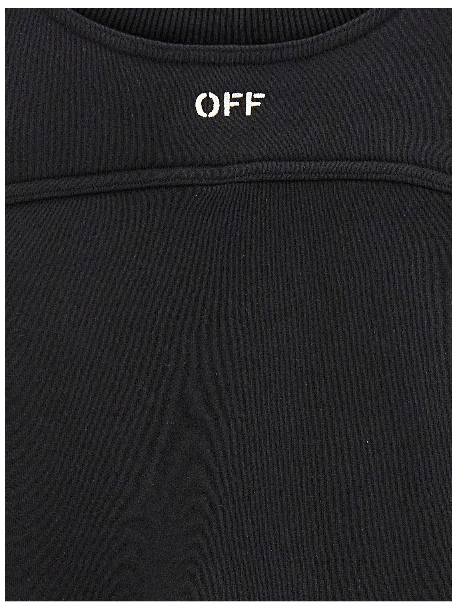 Off White Cropped Sweatshirt White/black