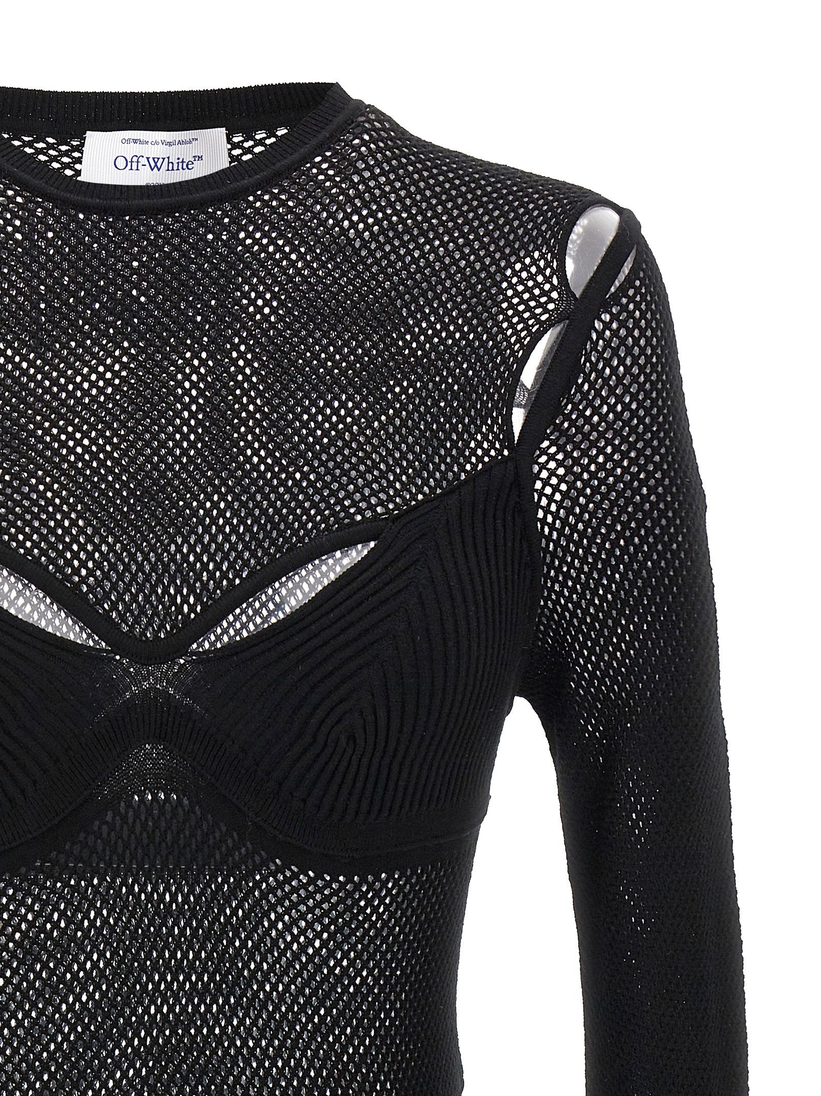 Off White Net Arrow Bralette Top Black