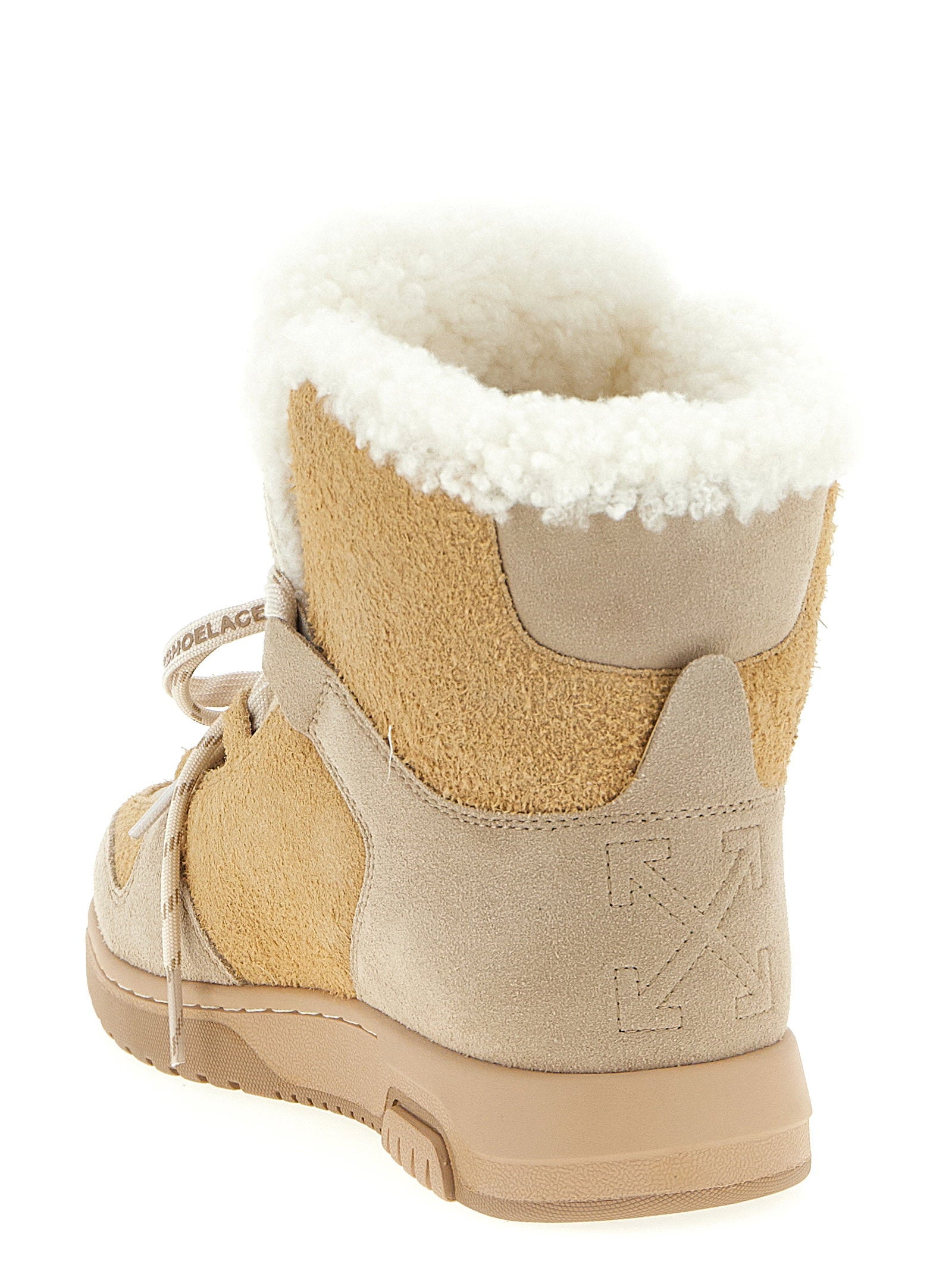 Off White Winter Ankle Boots Beige