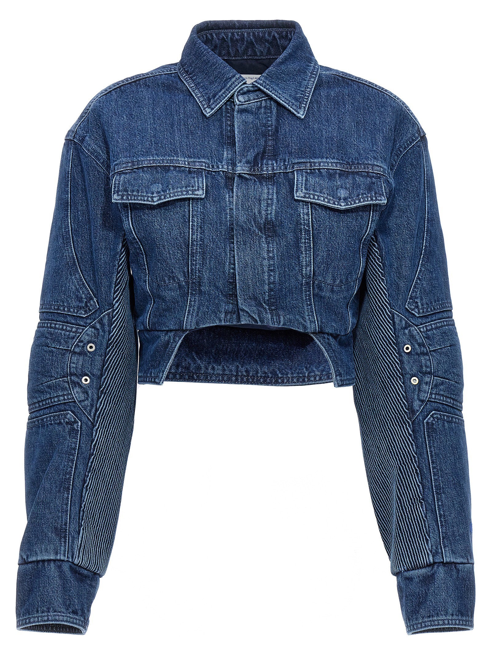 Off White Motorcycle Denim Jacket Blue