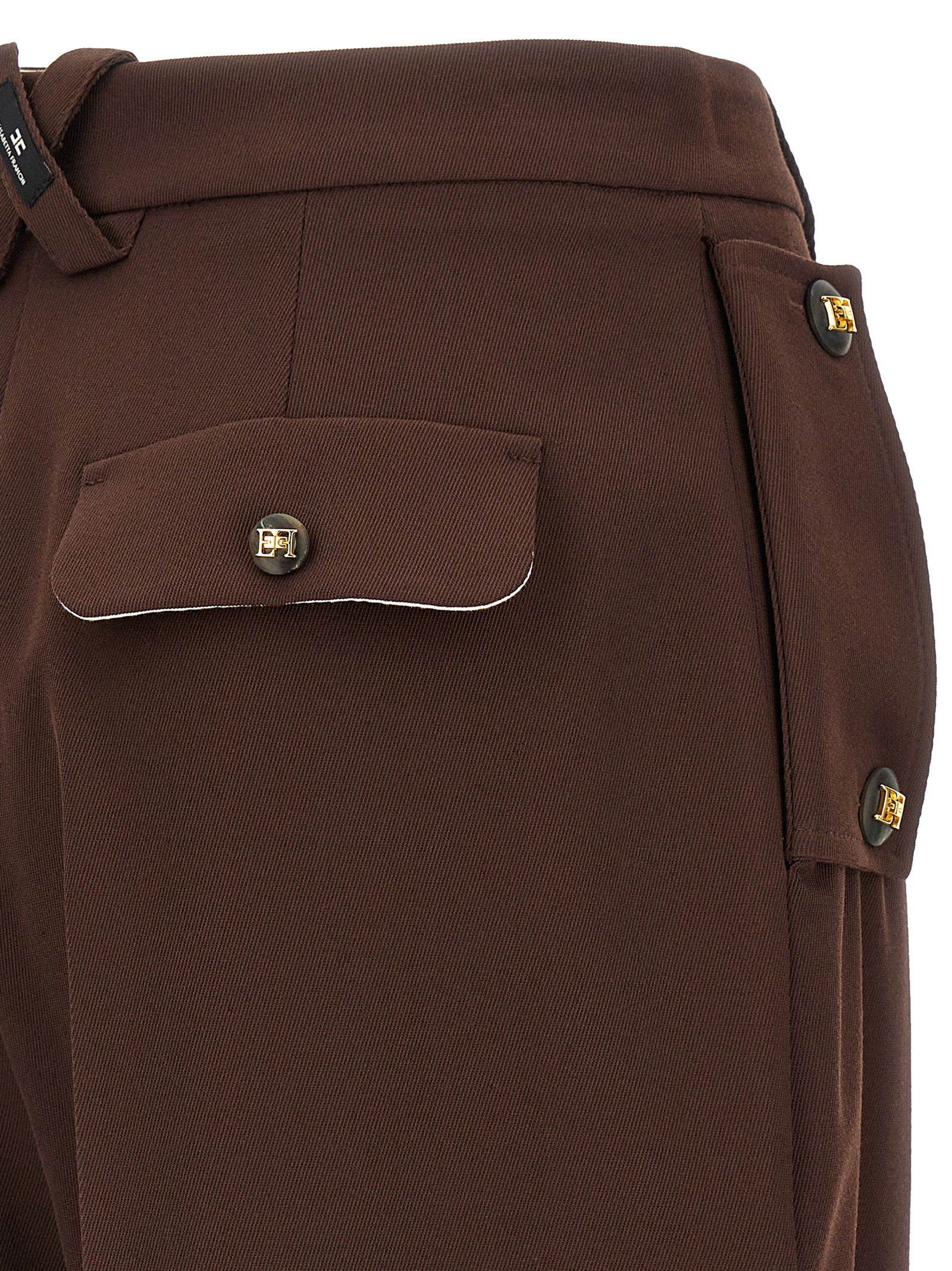 Elisabetta Franchi Palazzo Pants Brown