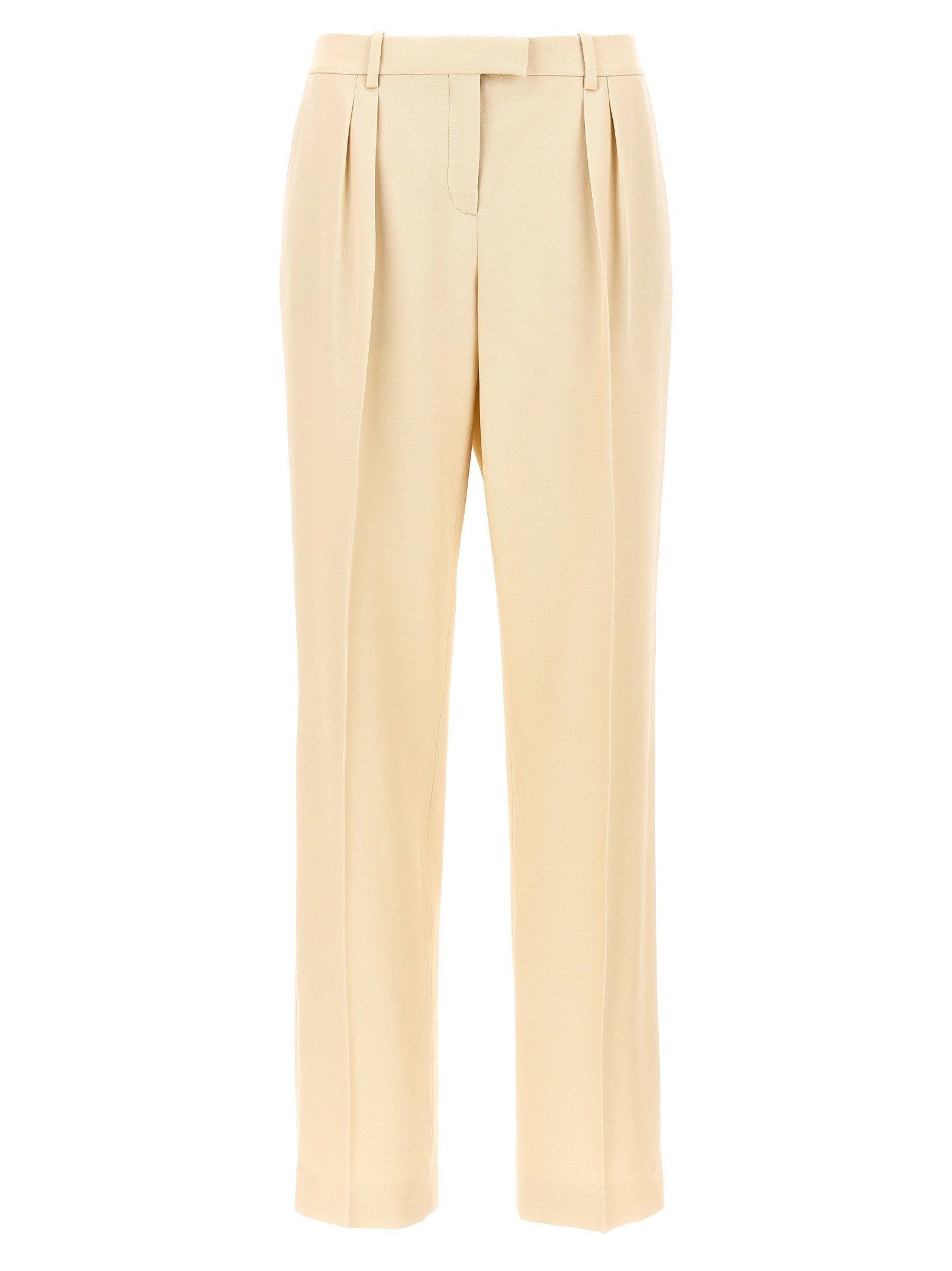 Tom Ford Pants With Front Pleats Beige