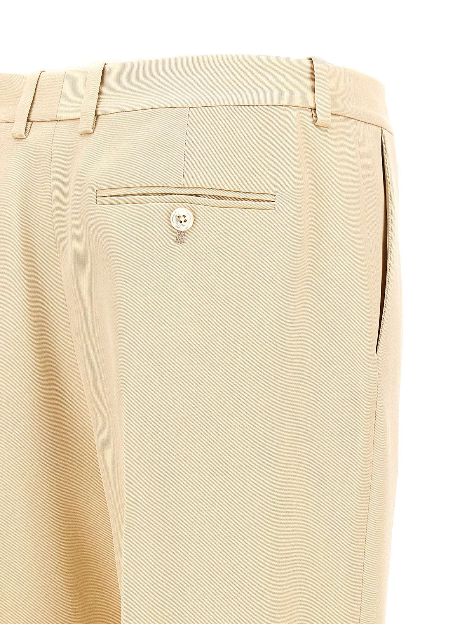 Tom Ford Pants With Front Pleats Beige