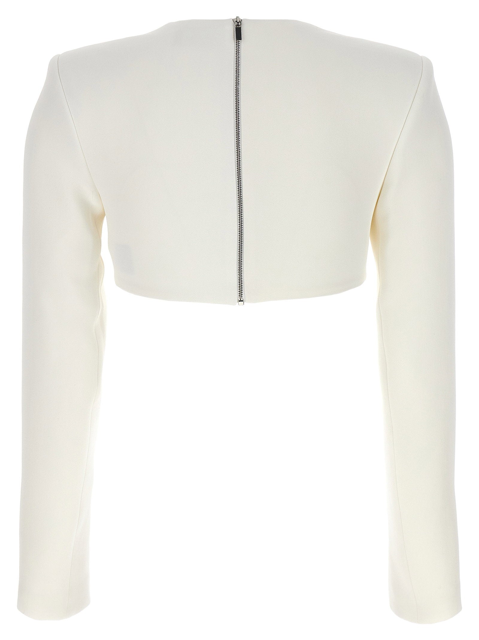 David Koma Top 3d Crystsal Chain And Square Neck White