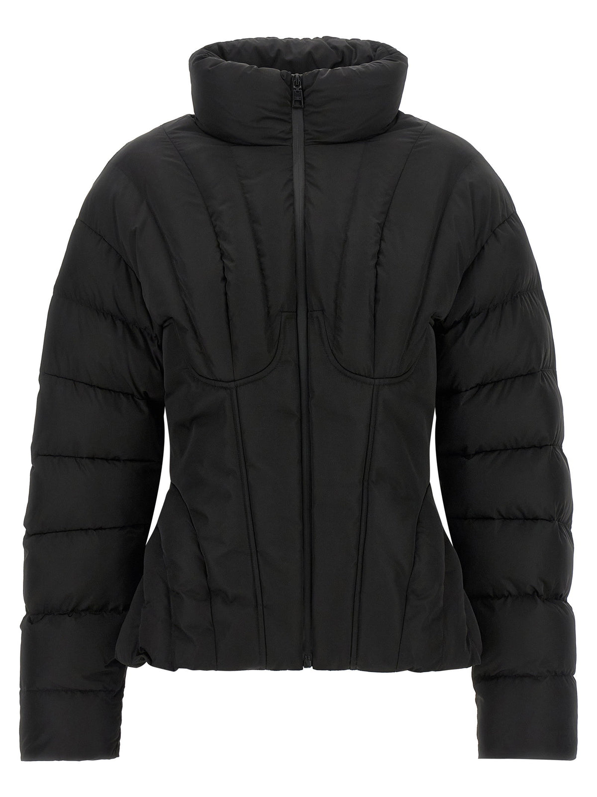 Elisabetta Franchi Bustier Quilted Down Jacket Black