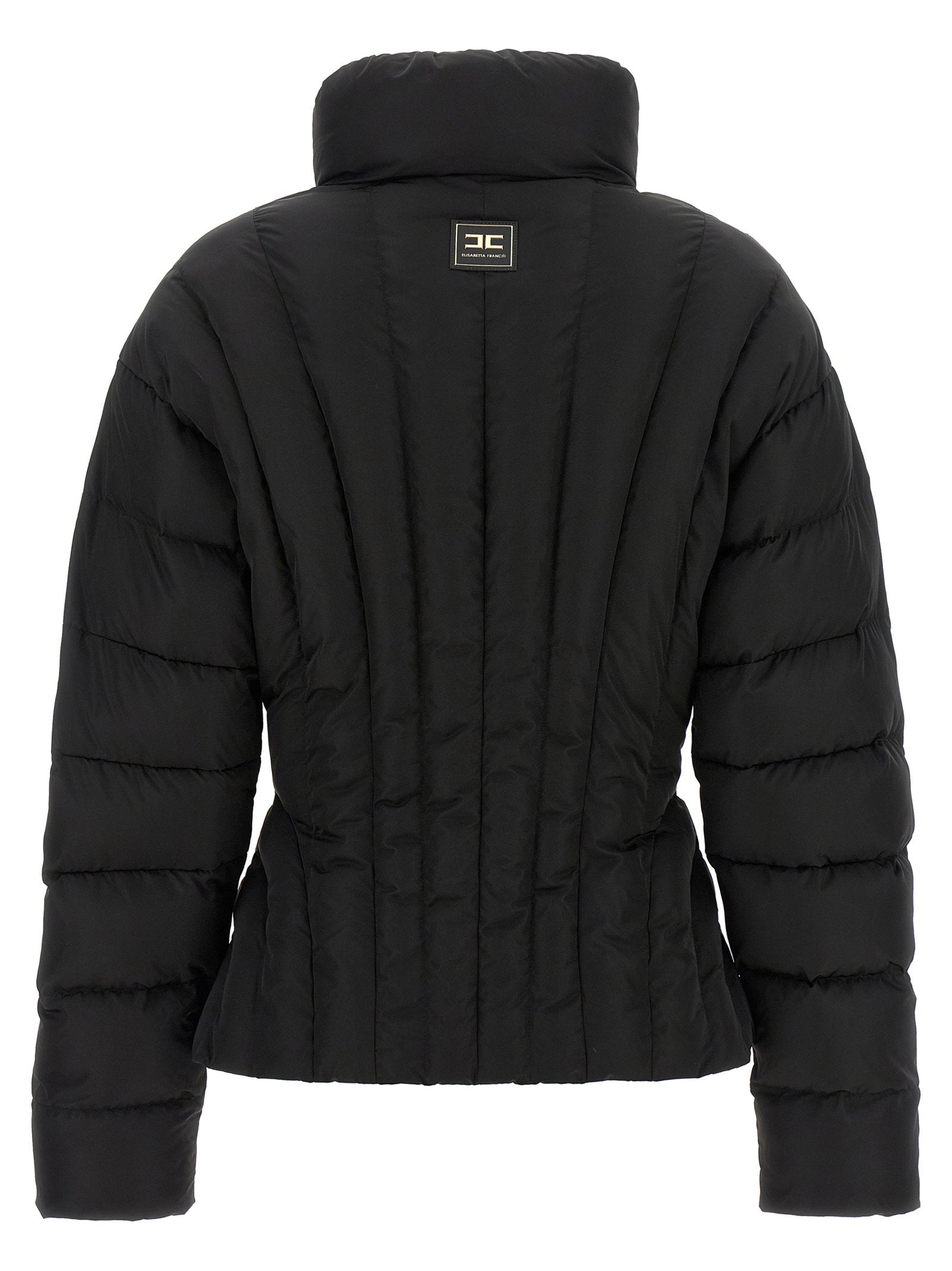 Elisabetta Franchi Bustier Quilted Down Jacket Black