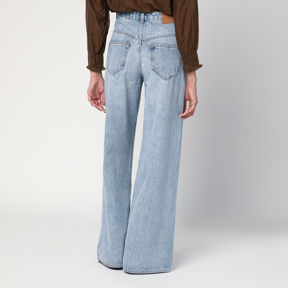 Isabel Marant Wide-Leg Ice Blue Flared Jeans Light Blue