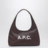 A.P.C. Brown Baby Ninon Faux Leather Hobo Shoulder Bag brown