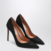 Aquazzura Purist 105 Velvet Rhinestone Pumps Black