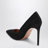 Aquazzura Purist 105 Velvet Rhinestone Pumps Black