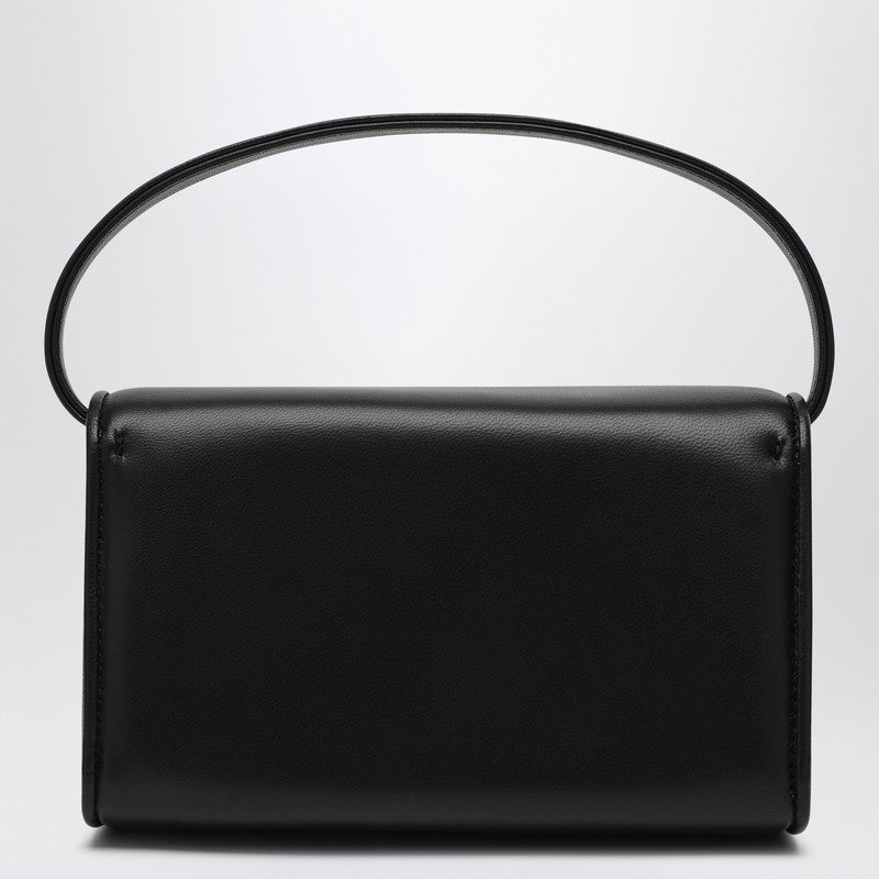 Roger Vivier Micro Pilgrim Crystal-Buckle Black Leather Bag black