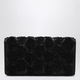 Roger Vivier Black Silk Efflorescence Clutch Bag with Jewelled Buckle Black