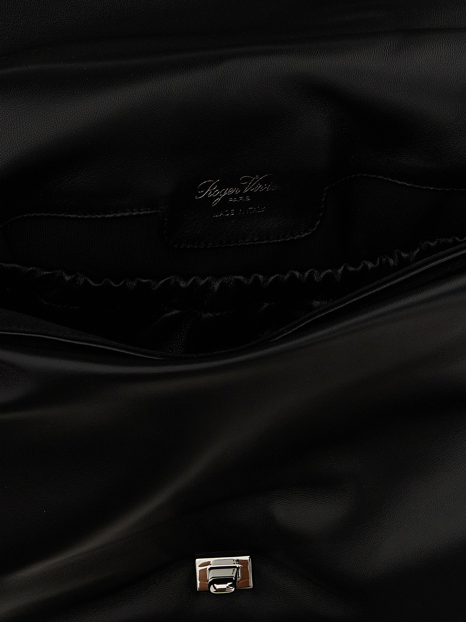 Roger Vivier Viv Choc Large Shoulder Bag Black