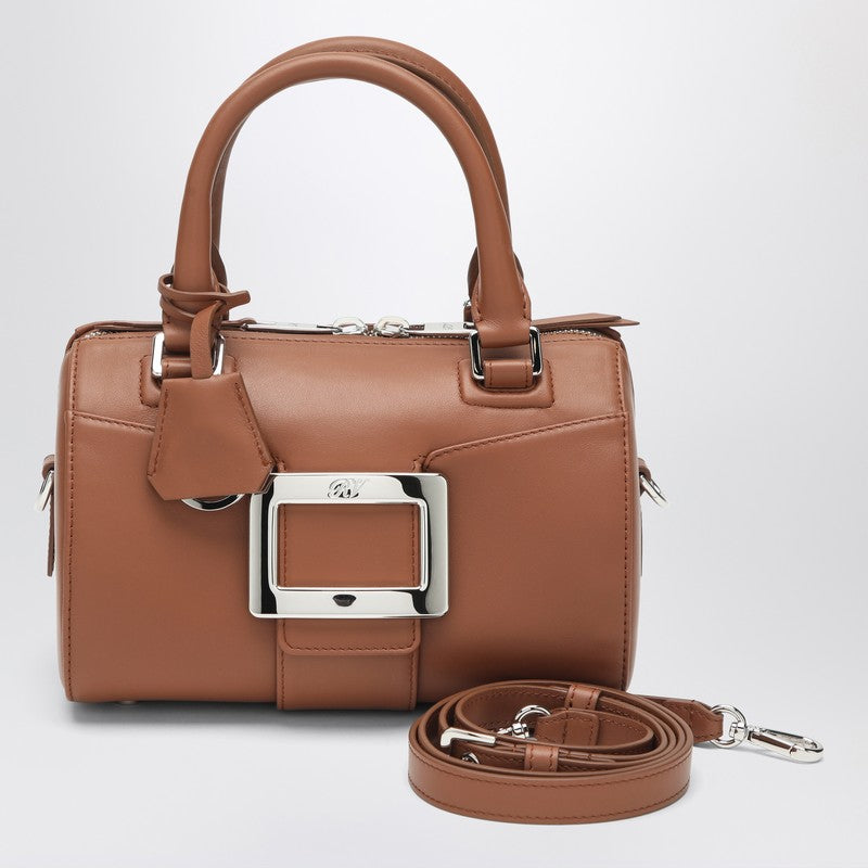 Roger Vivier Belle Vivier Bowling Bag in Cognac Brown Leather Brown