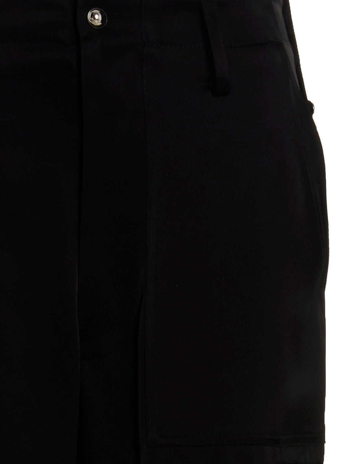 David Koma Satin Cargo Pants Black