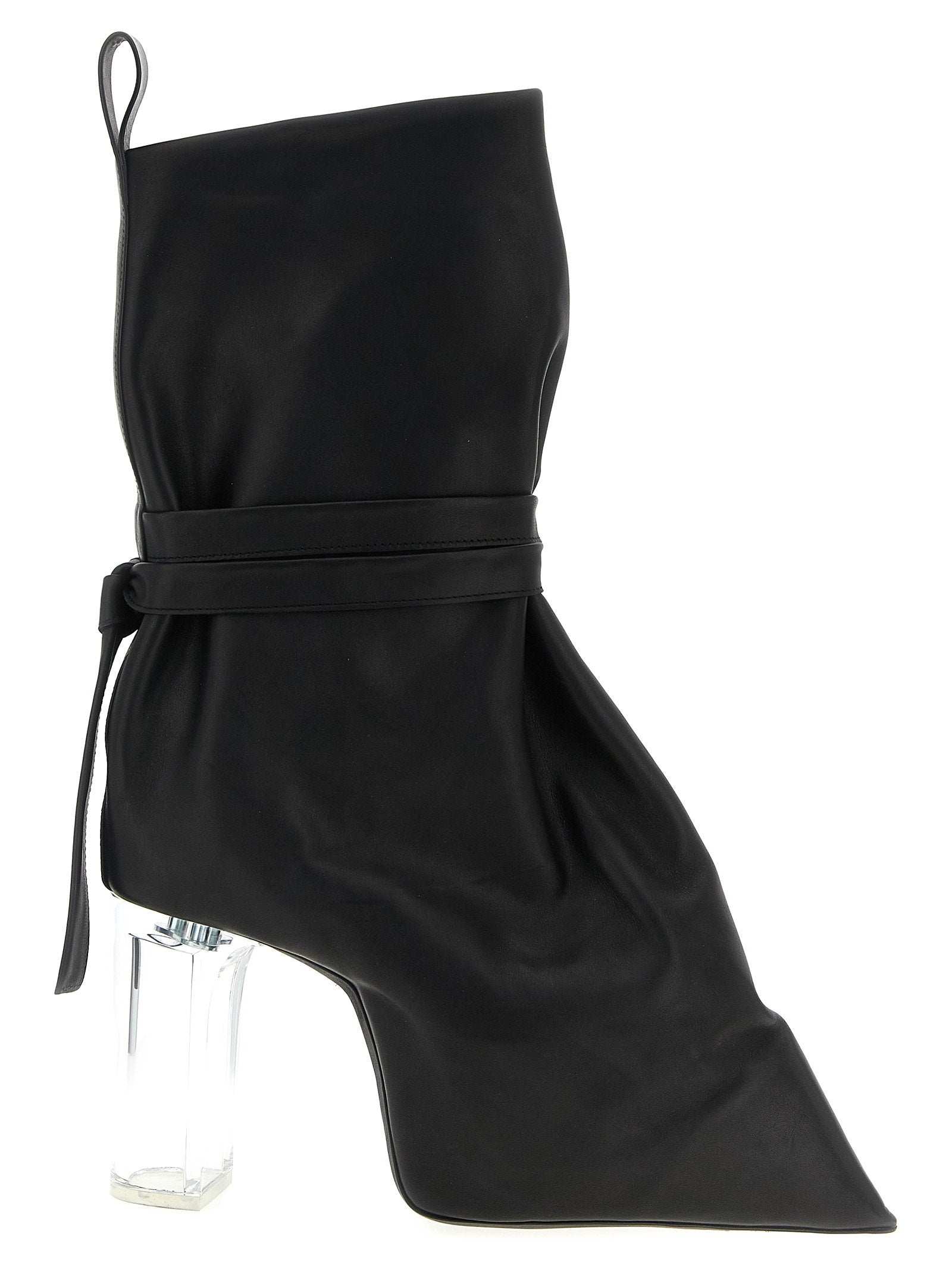 Rick Owens Tied Taco Kiss Ankle Boots Black