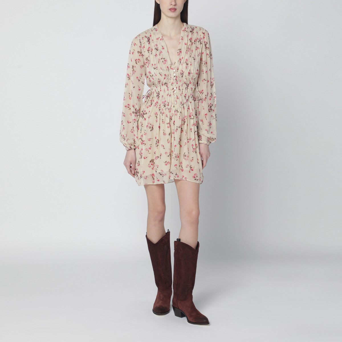 ISABEL MARANT Étoile Loriena Floral Print Dress Beige