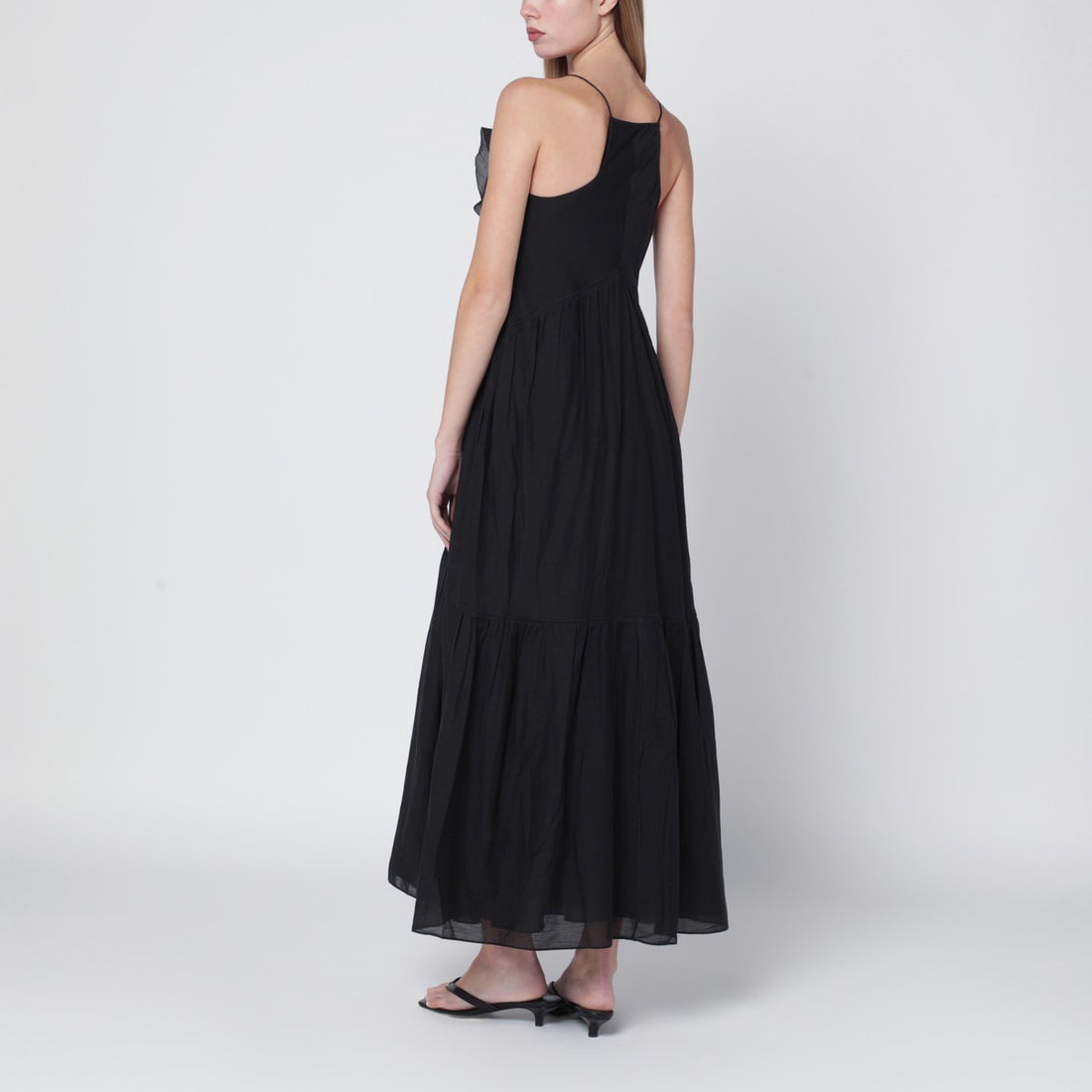ISABEL MARANT Étoile Vasma Cotton-Voile Midi Dress Black