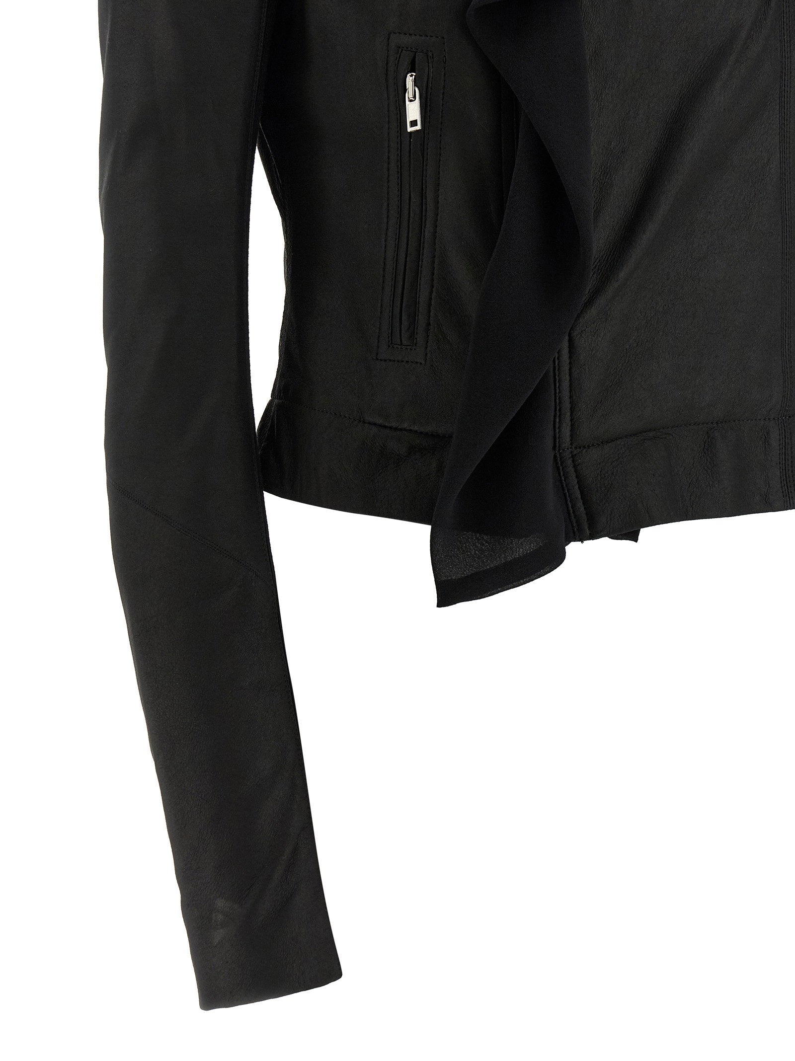 Rick Owens Scarf Biker Jacket Black