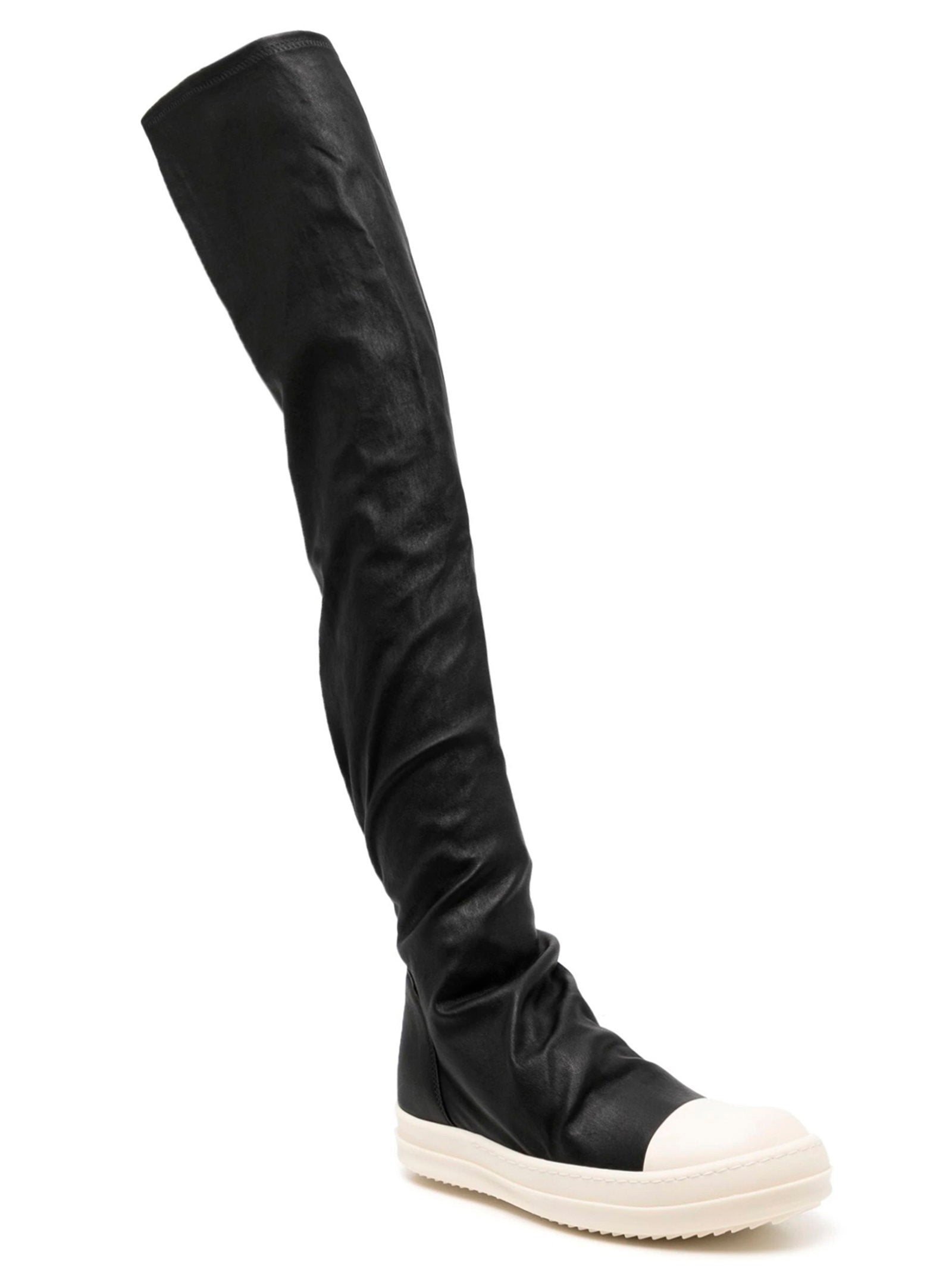 Rick Owens High Stocking Sneaks Boots White/black