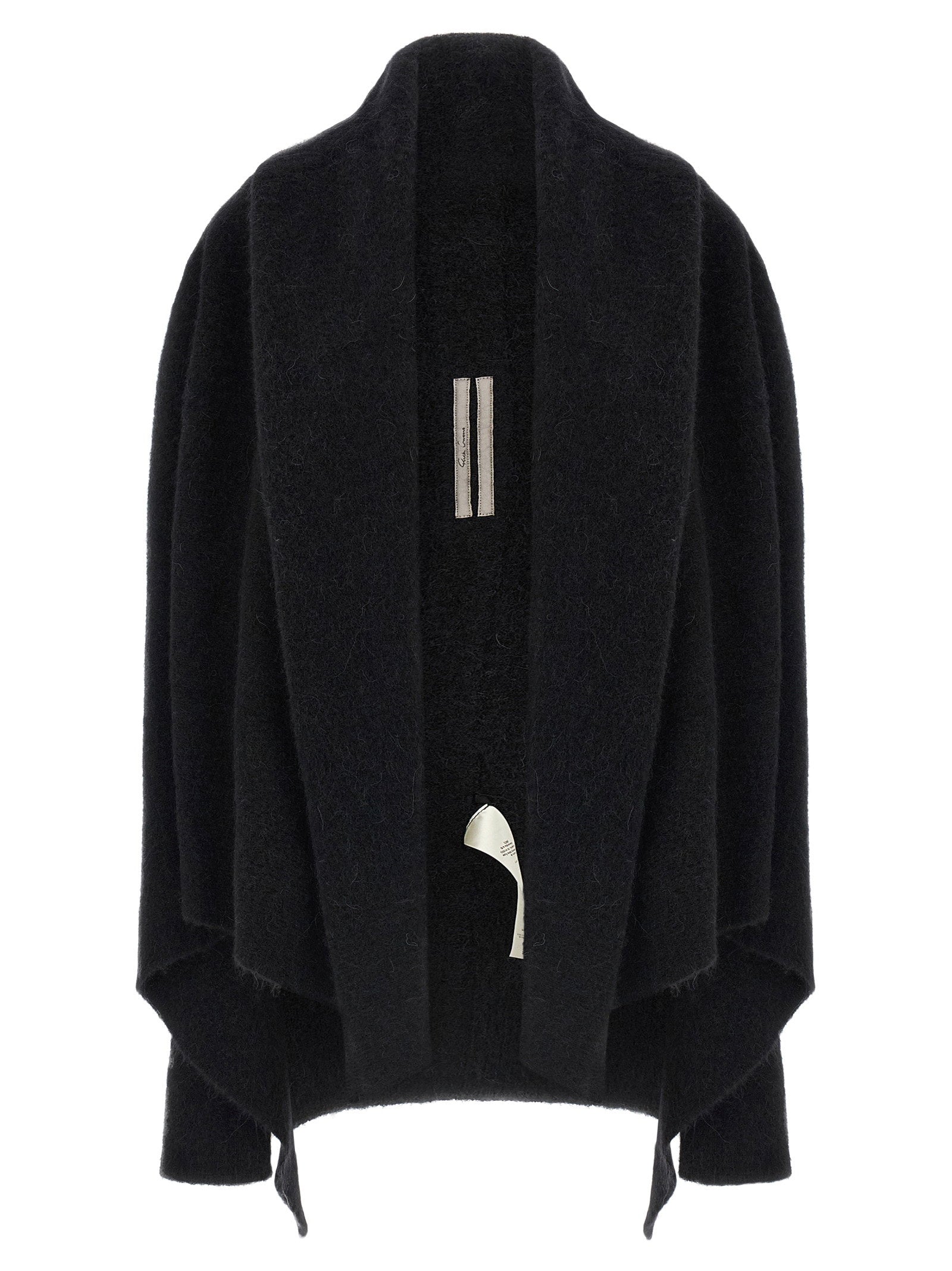 Rick Owens Hooded Medium Wrap Cardigan Black